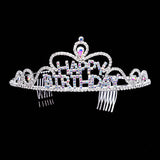 Teardrop Crystal Rhinestone Happy Birthday Tiara