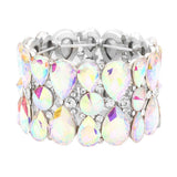 Teardrop Crystal Stretch Evening Bracelet