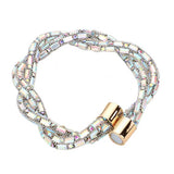 Stone Embellished Twisted Magnetic Bracelet