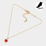 Heart Stone Charm Pointed Anklet