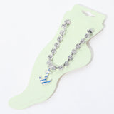 Enamel Anchor Charm Round Stone Anklet