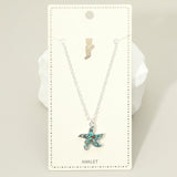 Crushed Pebble Starfish Charm Anklet