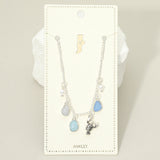Lobster Sea Glass Pearl Charm Station Anklet