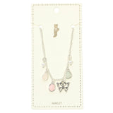 Butterfly Sea Glass Pearl Charm Station Anklet