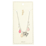 Butterfly Sea Glass Pearl Charm Station Anklet