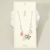 Butterfly Sea Glass Pearl Charm Station Anklet