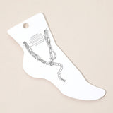 Smiley Face Charm Accent Layered Chain Anklet
