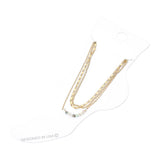 Beaded Accent Layered Chain Anklet