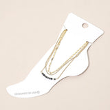 Beaded Accent Layered Chain Anklet