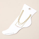 Beaded Accent Layered Chain Anklet