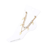 Cross Charm Station Layered Chain Anklet