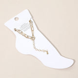 Cross Charm Station Layered Chain Anklet