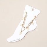 Cross Charm Station Layered Chain Anklet