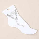 Cross Charm Station Layered Chain Anklet