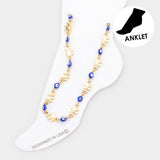 Evil Eye Metal Elephant Link Anklet