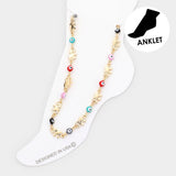 Evil Eye Metal Elephant Link Anklet