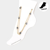 Evil Eye Station Double Layered Anklet