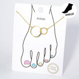 Gold Dipped Double Ring Link Chain Anklet
