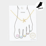 Gold Dipped CZ Starfish Charm Anklet