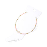 Oval Stone Accent Faceted Beaded Anklet