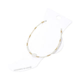 Oval Stone Accent Faceted Beaded Anklet