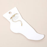 Oval Stone Accent Faceted Beaded Anklet