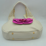 Slouchy Hobo Shoulder Bag with Dimensional Rose Applique