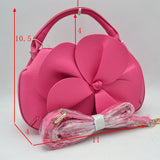 Sculptural Floral Accent Satchel – Convertible Textured Crossbody Bag