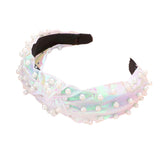 Pearl Embellished Burnout Knot Headband