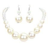 Faceted Beaded Chunky Pearl Necklace