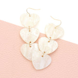 Acetate Heart Link Dropdown Earrings