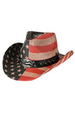 C.C American Flag Vegan Leather Band Cowboy Hat