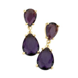Women's Double Teardrop Link Dangle Evening Earrings