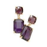 Women's Square Rectangle Link Dangle Evening Earrings