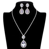 Teardrop Accented Rhinestone Necklace