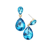 Women's Glass Crystal Teardrop Dangle Earrings