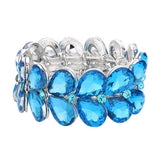 Teardrop Stone Embellished Evening Bracelet