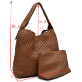 Woven Intrecciato Hobo Bag with Integrated Shoulder Strap