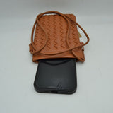 Woven Texture Vertical Phone Pouch Crossbody Bag with Cord Strap
