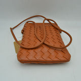 Woven Texture Vertical Phone Pouch Crossbody Bag with Cord Strap