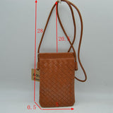 Woven Texture Vertical Phone Pouch Crossbody Bag with Cord Strap