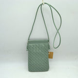 Woven Texture Vertical Phone Pouch Crossbody Bag with Cord Strap