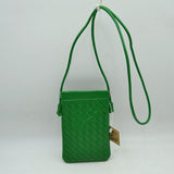 Woven Texture Vertical Phone Pouch Crossbody Bag with Cord Strap