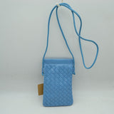 Woven Texture Vertical Phone Pouch Crossbody Bag with Cord Strap