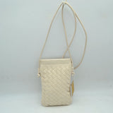 Woven Texture Vertical Phone Pouch Crossbody Bag with Cord Strap