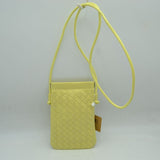 Woven Texture Vertical Phone Pouch Crossbody Bag with Cord Strap