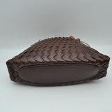 Woven Pouch Shoulder Bag with Braided Strap and Drawstring Closure