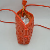 Woven Texture Small Crossbody Bag with Top Zipper and Cord Strap