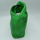 Woven Hobo Bag with Integrated Top Handle and Matching Pouch