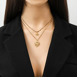 316L Stainless Steel Multi-Layer Vintage Eye Pendant Necklace For Women Girl New Trend Waterproof Chain Jewelry Gift